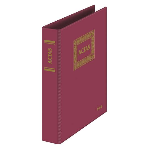 Cartella libro Dohe - con 4 anelli misti da 25 mm - 100 nebbie numerate - PVC colore bordeaux