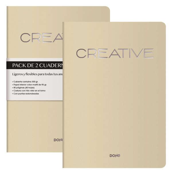 Quaderni Dohe in cartoncino colorato - 300gr - Stampa sulla copertina - Punte e dorso tondi - 40 fogli semplici - Carta stesa d