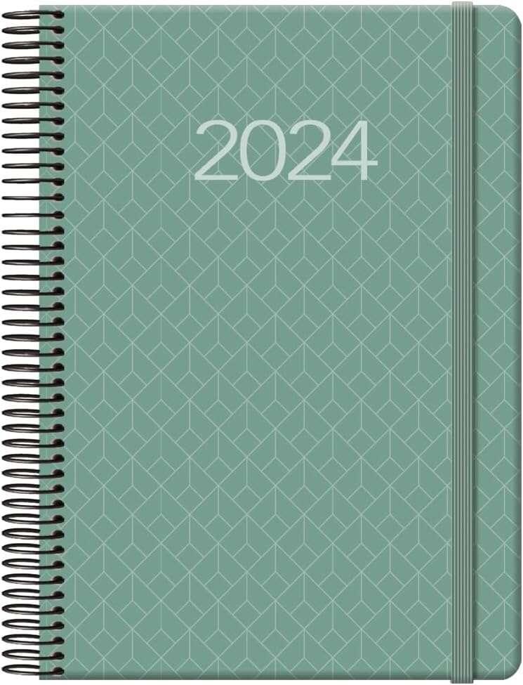 Agenda annuale Dohe Newport - Pagina giornaliera - Rilegatura a spirale metallica - Chiusura in gomma elastica - Sabato e domen