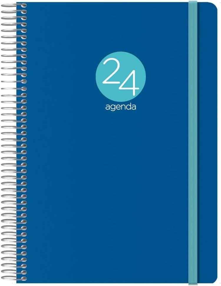 Agenda annuale Dohe Memphis - Pagina giornaliera - Copertina in plastica - Sabato e domenica stessa pagina - Chiusura con gomma