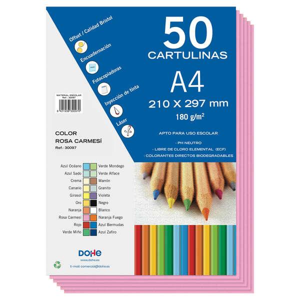 Cartoncino colorato Dohe 180 G/M2 - Formato A4 - PH neutro - Privo di cloro elementare - Coloranti biodegradabili