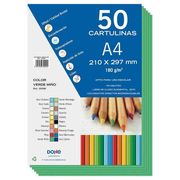 Cartoncino colorato Dohe 180 G/M2 - Formato A4 - PH neutro - Privo di cloro elementare - Coloranti biodegradabili