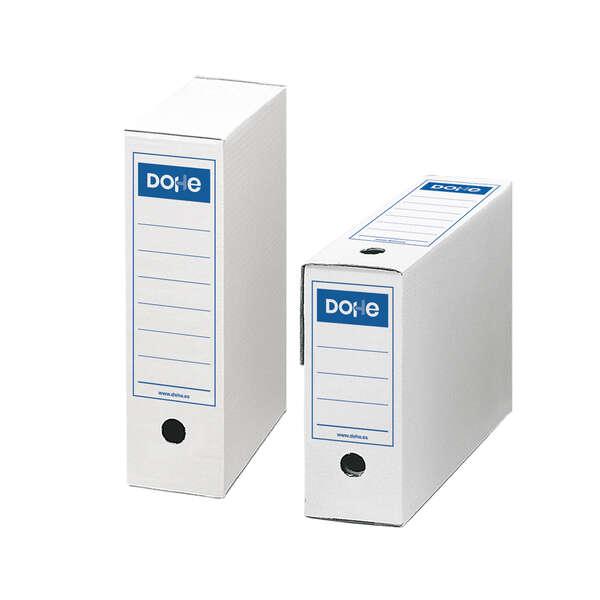 Scatola per file definitivi Dohe - Formato Folio - Misure 255x355x100 mm - Utilizzabile orizzontalmente e verticalmente - Monta