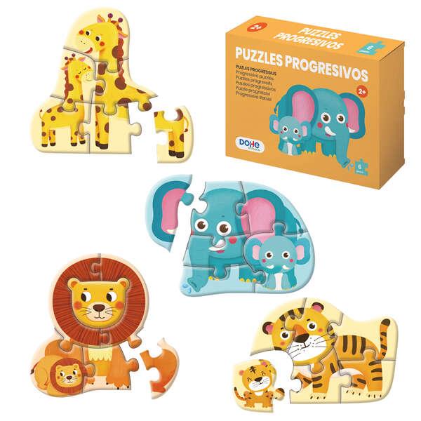 Puzzle Progressivo Dohe per Bambini - Doppio Strato di Cartone - Strato Intermedio di Compensato - Stimola l'immaginazione e il