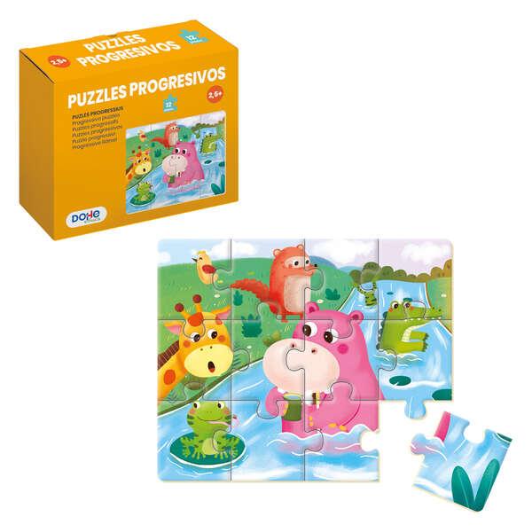 Puzzle Educativo Dohe per Bambini - 12 Pezzi - Doppio Strato di Cartone e Compensato - Stimola l'immaginazione e il ragionamento