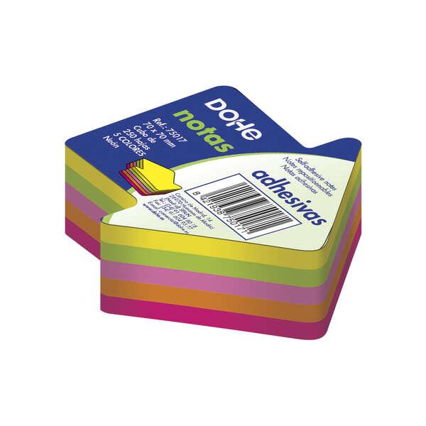Cubi per appunti riposizionabili Dohe - 75mmx75mm - Cubo da 250 fogli - Carta da 75gr - Ideale per ufficio e scuola