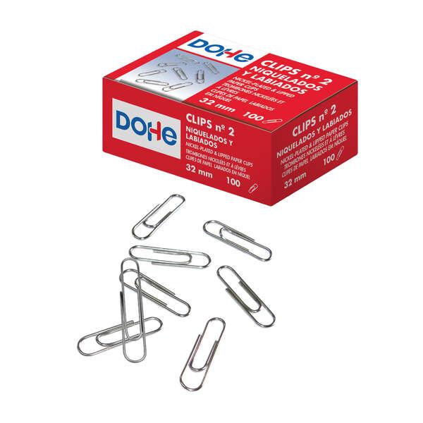 Pacchetto dohe di 100 clips per labbra n2 32mm - nichel