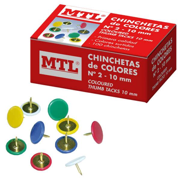 Dohe Scatola da 100 Puntine da Disegno in Colori Assortiti N. 2 - Realizzate con Materiali Altamente Resistenti e di Qualità