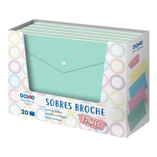 Dohe Display da 20 buste con chiusura formato Folio - 200 micron - Colori assortiti