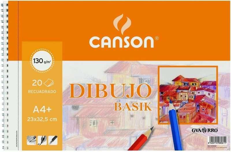 Blocco da disegno Tarson Basik A4 con album a spirale microforato - 23x325 cm - 120 fogli - 130G - colore bianco