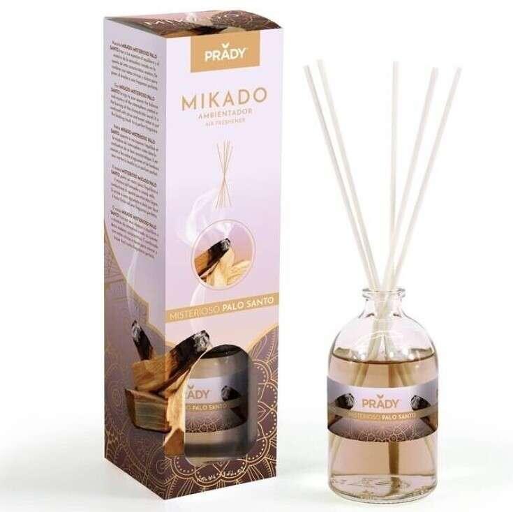 Prady Mikado Mysterious Palo Santo Deodorante per ambiente - Flacone in vetro da 100 ml e diffusore bacchette