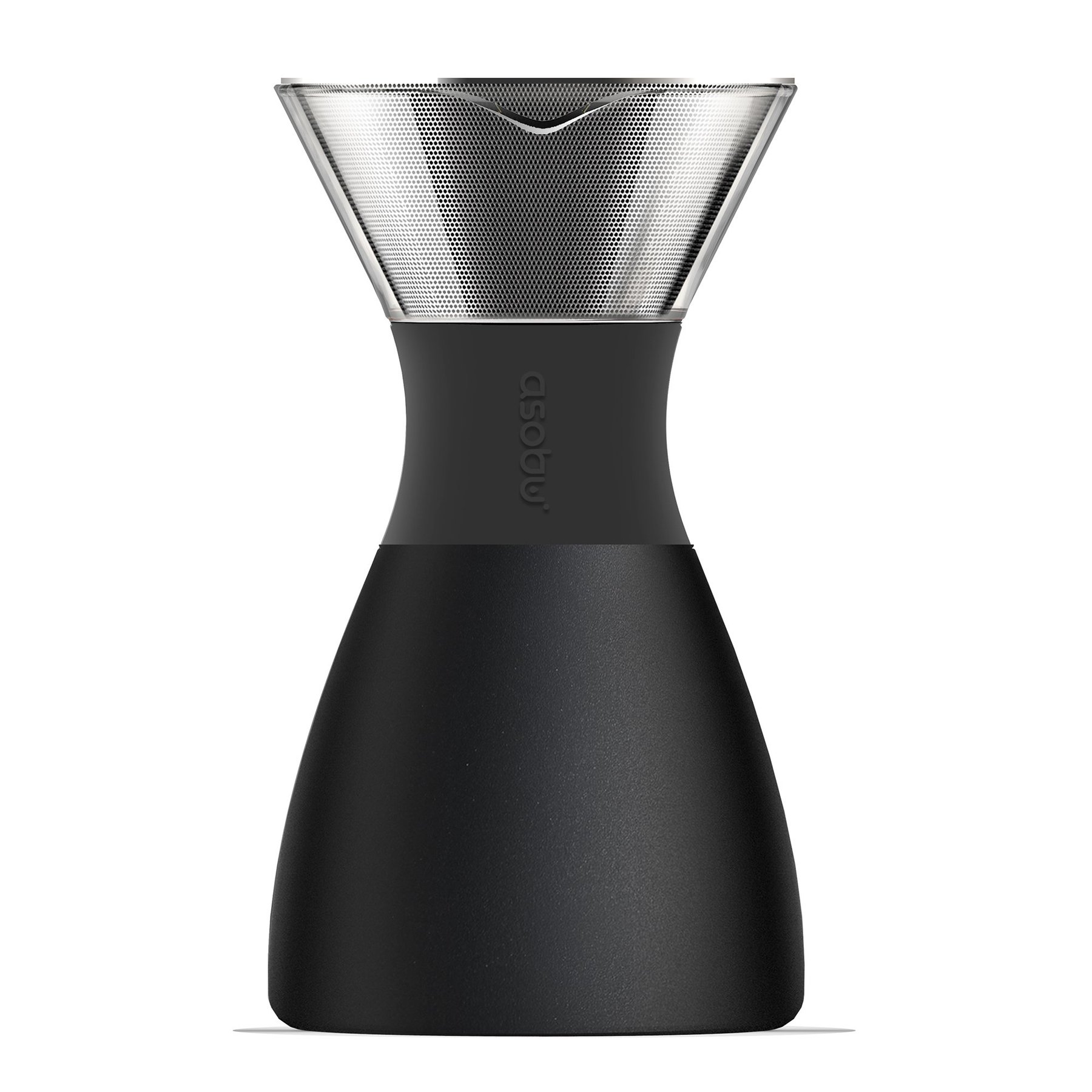 Asobu - Caffettiera con filtro Pour Over Argento Nero