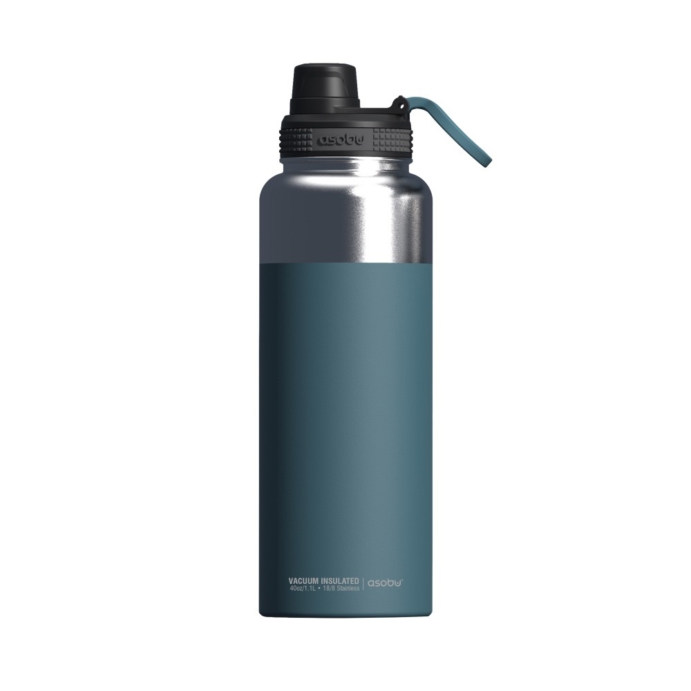Asobu - Mighty Alpine Flask - bottiglia da esterno isolata in acciaio inossidabile da 1 litro blu