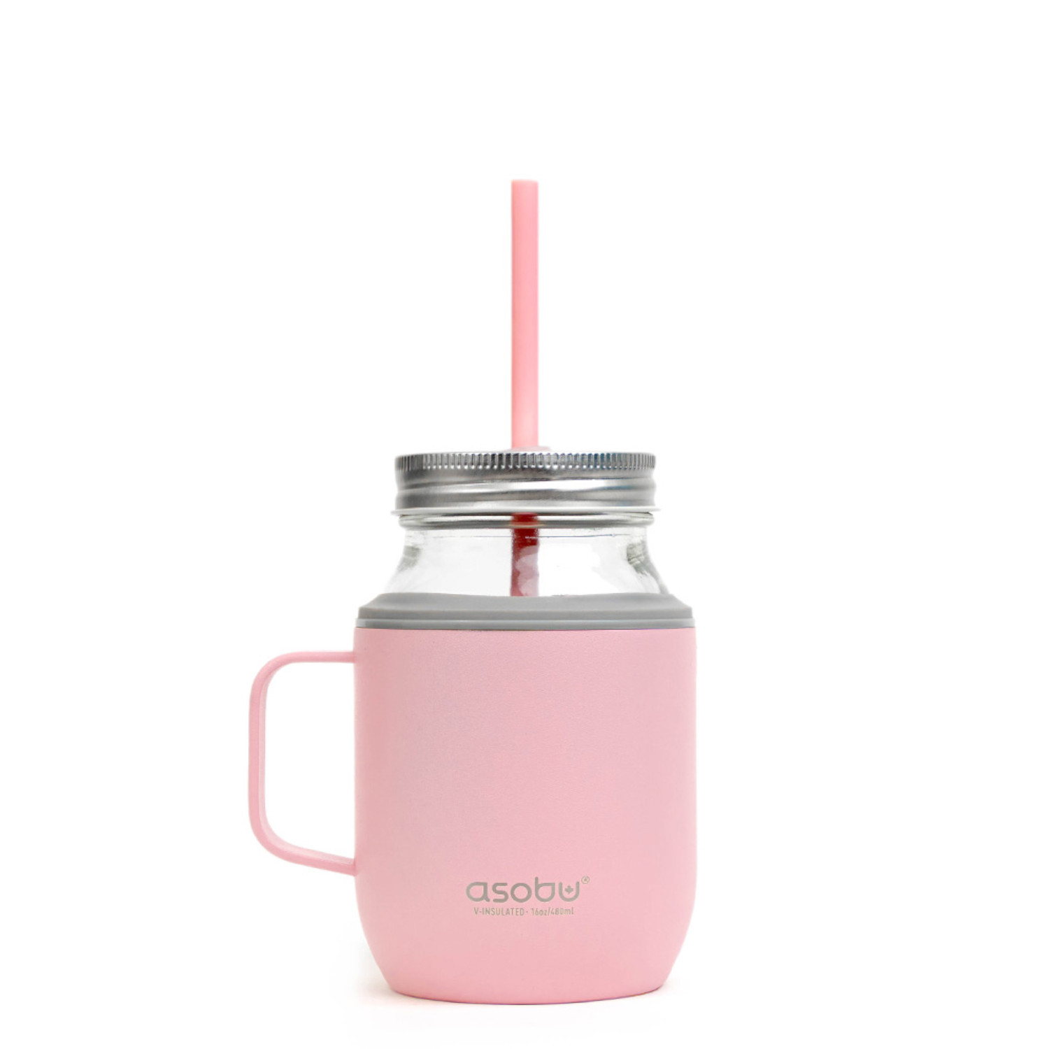 Asobu - Coppa in vetro Moonshine in acciaio inossidabile rosa