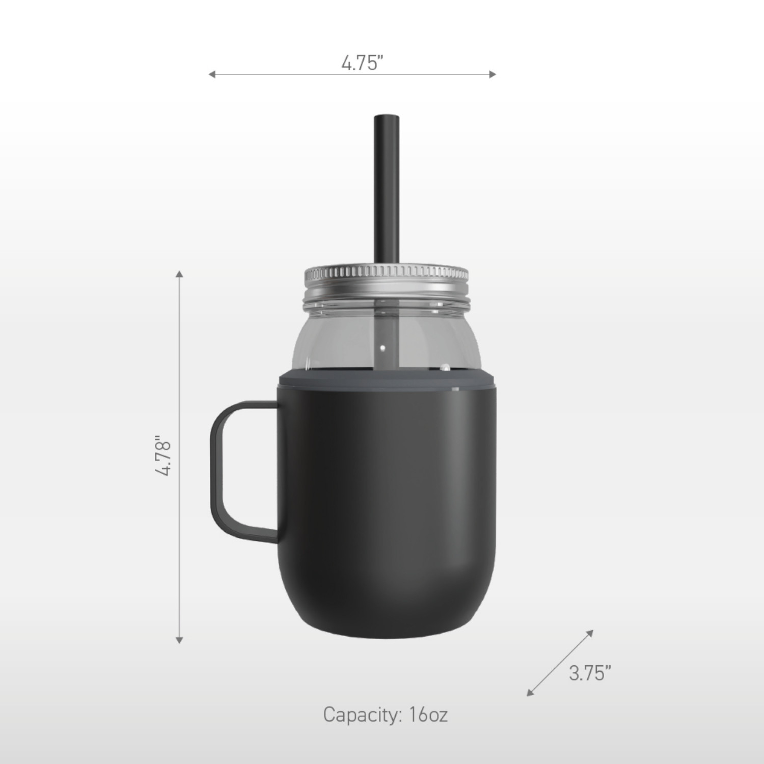 Asobu - Tazza in vetro in acciaio inossidabile Moonshine con motivo turchese