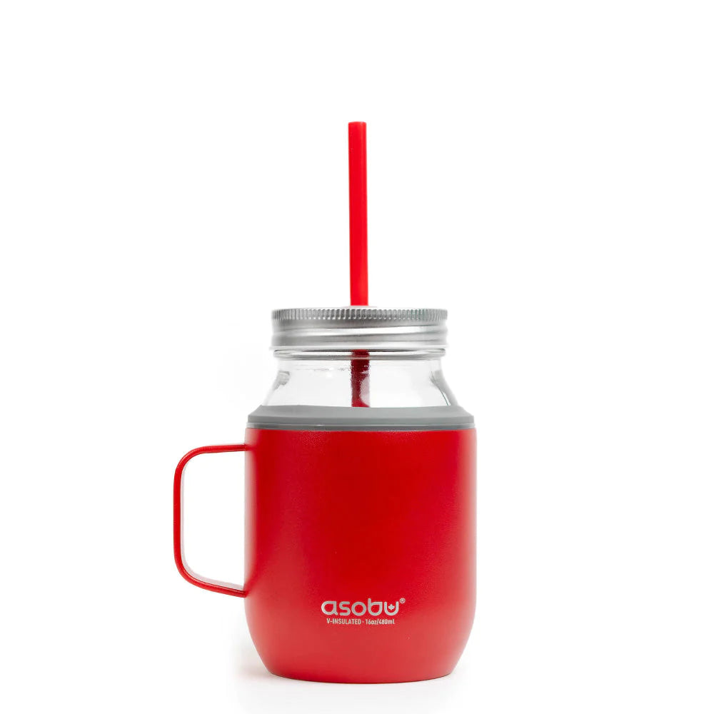 Asobu - Coppa in vetro in acciaio inossidabile Moonshine rosso