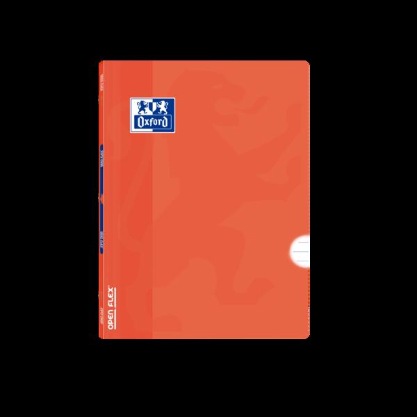 Quaderno pinzato Oxford School Classic Openflex A5+ - Copertina in plastica robusta - 48 fogli con 1 riga e margine - Arancione