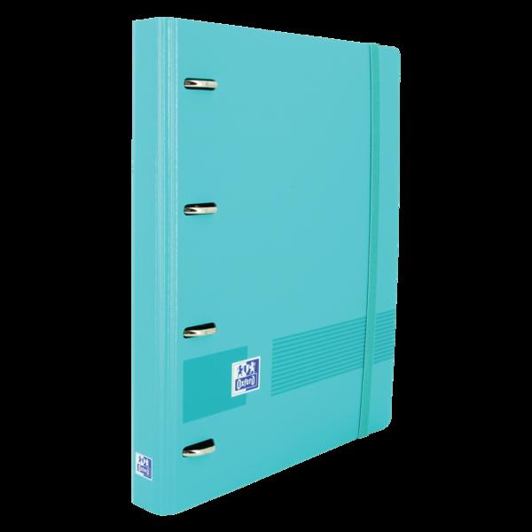 Oxford Live & Go A4+ Raccoglitore europeo in polyfoam - Dorso 45 mm - Anelli 4Dx35mm - Sostituzione 5x5 - Colore turchese