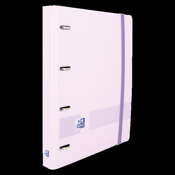Oxford Live & Go A4+ Raccoglitore europeo in polyfoam - Dorso 45 mm - Anelli 4Dx35mm - Ricarica 5x5 - Colore malva pastello