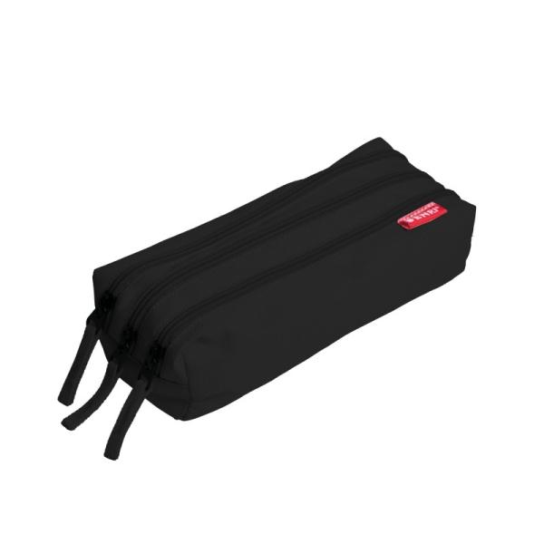 Custodia di portaatodo Enri con 3 compartimenti - Closure Zip - Prodotto in Poliester - Black Color