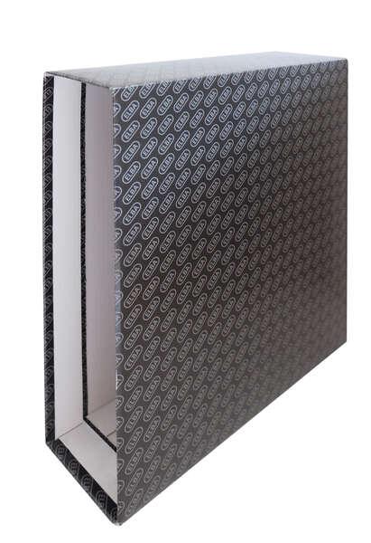 Scatole e cartelle ad anelli Elba - Formato Folio - Dorso 85 mm - Materiale cartoncino laminato - Colore nero