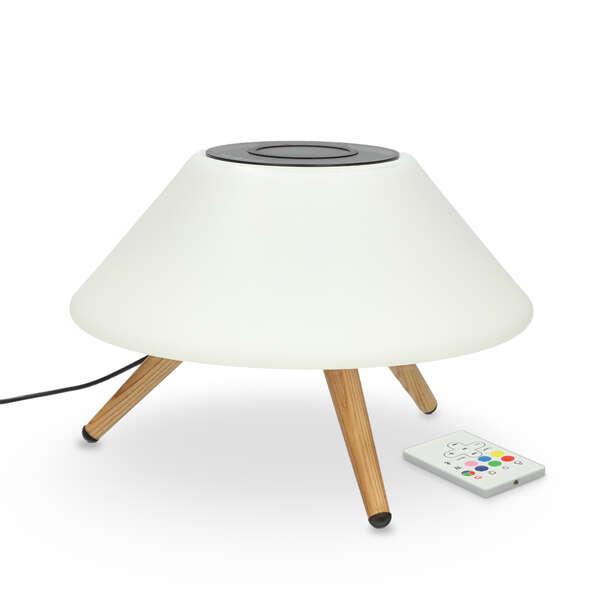 Lampada Omni Caricatore Wireless Ksix da 10 W con altoparlante Bluetooth - Bianco