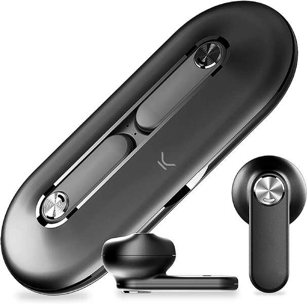Bracciale wireless KSIX Leaf con Bluetooth 5.0 - Durata batteria 4H - Controllo touch - Compatibile con Voice Assist - Custodia