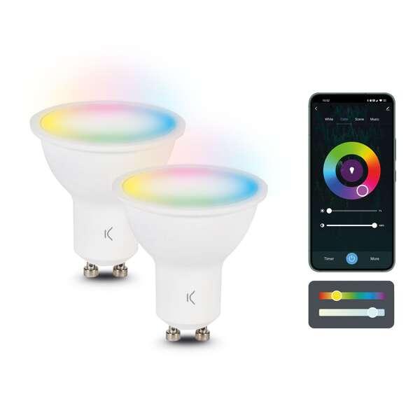 Ksix Confezione da 2 Lampadine Smartled Smart - RGB-CCT - 5.5W - GU10