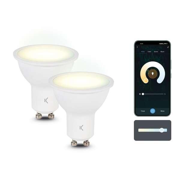 Ksix Confezione da 2 Lampadine Smartled Smart - CCT - 5.5W - GU10