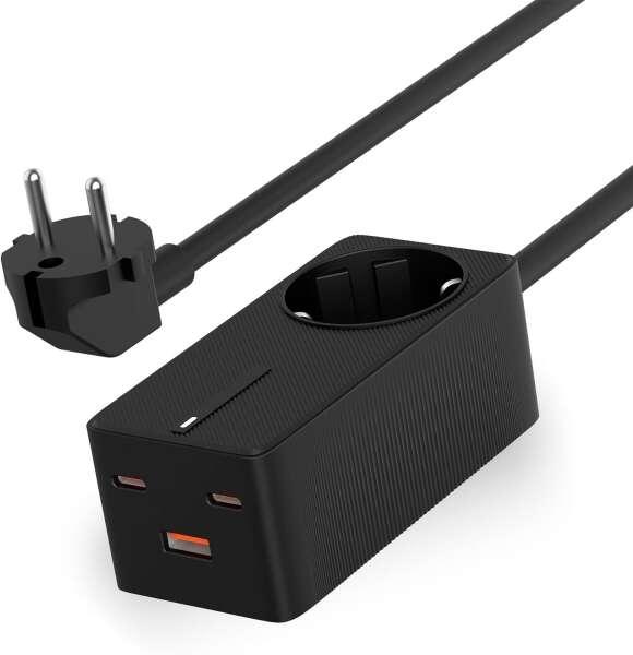 Striscia di ricarica ultra rapida Ksix GaN 65W - PPS - Power Delivery - Multiporta x4 - Cavo da 15 m - Indicatore LED - Colore