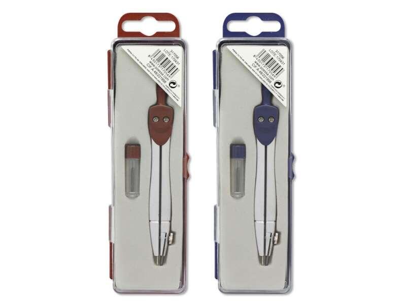 Bussola scolastica Bismark Basic in metallo - Include tubo di piombo - Presentata in custodia di plastica - Colori assortiti