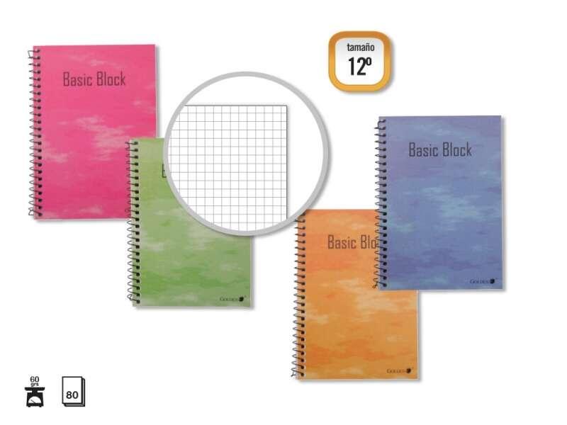 Quaderno Dorato Copertina Normale Laminata 80 Fogli - Margine Evidenziato - Diversi Tipi di Righe - Colori Assortiti