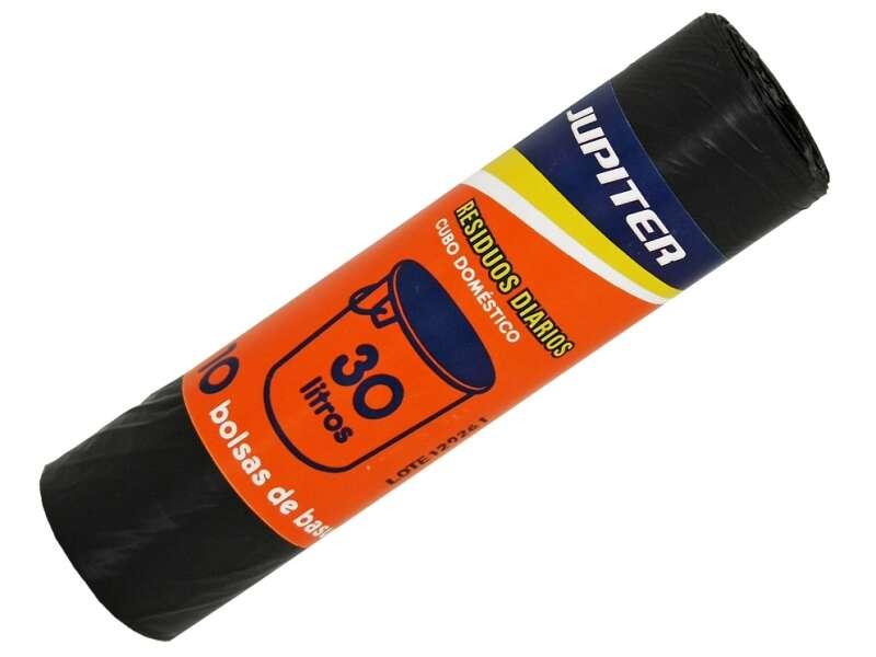 Sacco per immondizia Jupiter 10 unità 30 litri - Prima qualit - Ideale per il riciclaggio - Espositori da 60 rotoli - Colore