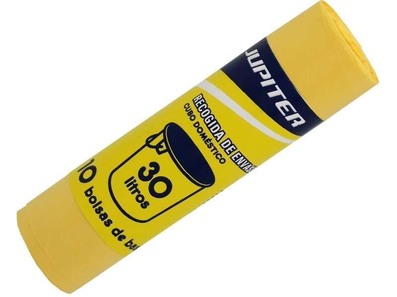 Sacco per spazzatura Jupiter Premium 10 da 30 litri - Ideale per il riciclaggio - Presentazione in espositori da 60 rotoli - Co