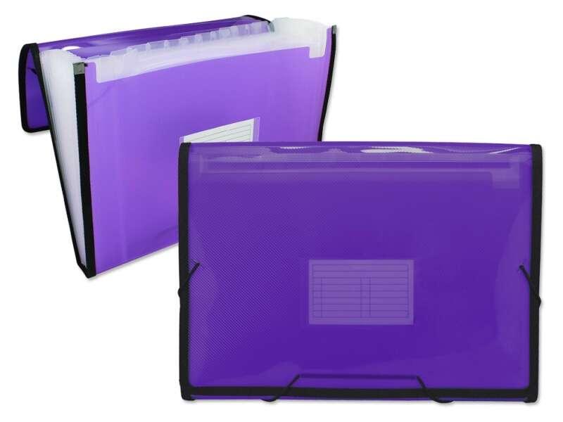 Cartella Ingraf con cornice a soffietto 13 tasche - Polipropilene traslucido - Elastici e alette - Formato A4
