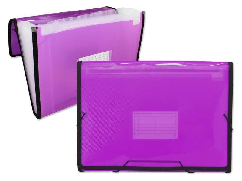 Cartella Ingraf con cornice a soffietto 13 tasche - Polipropilene traslucido - Elastici e alette - Formato A4