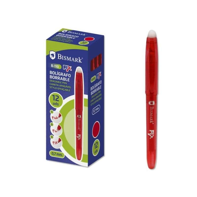 Bismark Fix Boligraph Bolight - punta fine 07 mm - con cappuccio - colore rosso