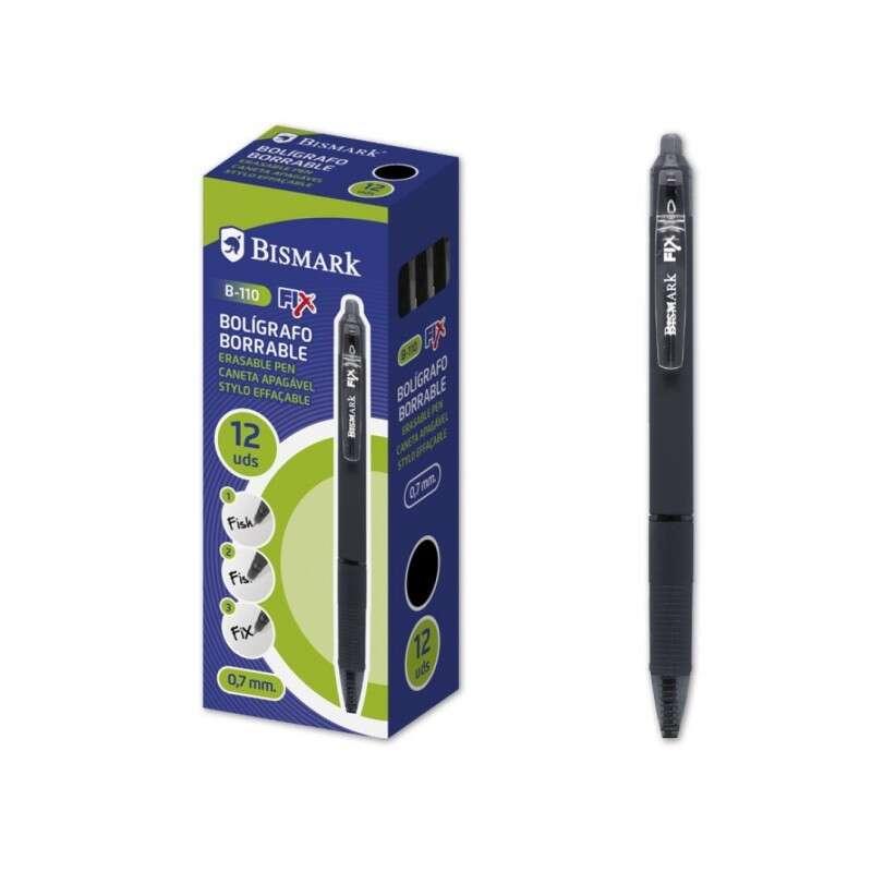 Portapenne retrattile Bismak Fix - Punta fine 07 mm - con clip - colore nero