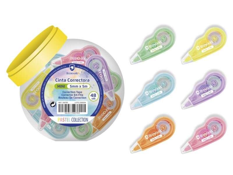 Mini nastro correttore pastello Bismark - Alta qualitÃƒÂ  - Correzione istantanea - Non sbava - Non lascia traccia sulle fo