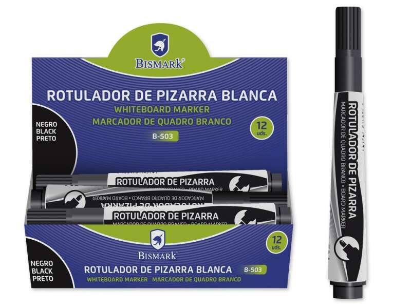 Pennarello per lavagna bianca Bismark 3 mm - Punta fine - Inchiostro ad asciugatura rapida - Facile da cancellare - Colore nero