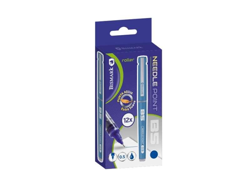 Penna a inchiostro liquido Bismark con punta ad ago - Scrittura fluida - Alta precisione - Colore blu