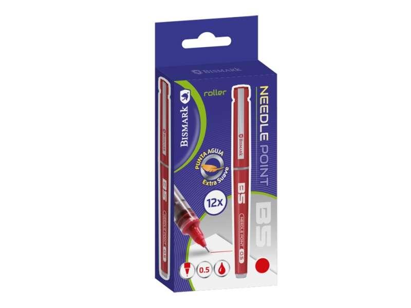 Penna ad inchiostro liquido Bismark con punta ad ago - Scrittura fluida - Alta precisione - Colore rosso