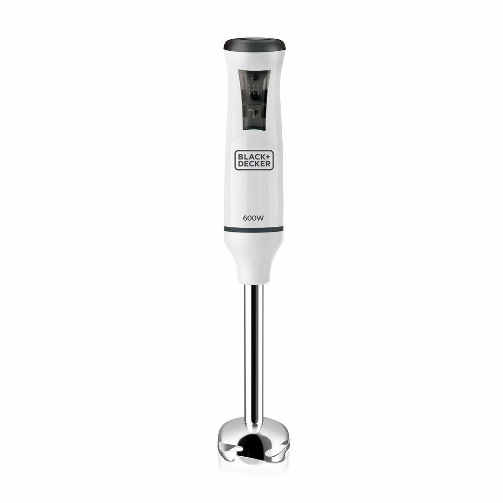 Black+Decker BXHBA600E Frullatore a immersione, 600, Acciaio inossidabile, Antiruggine, Bianco
