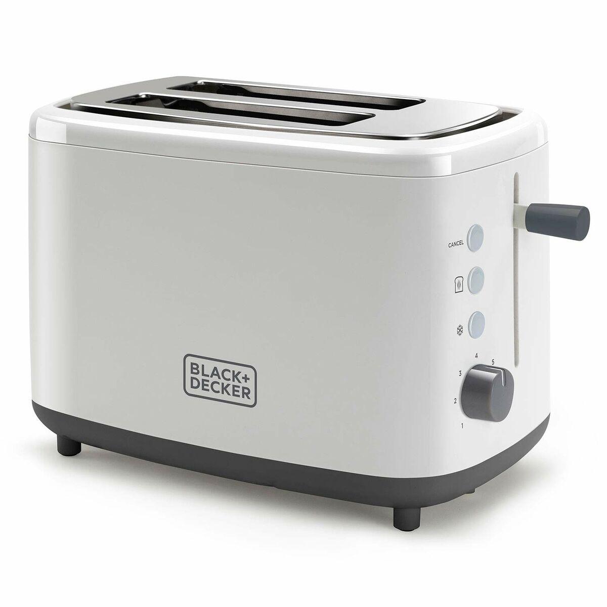 Black+Decker BXTO820E - Tostapane 820W. 2 ampie fessure per toast, bianche