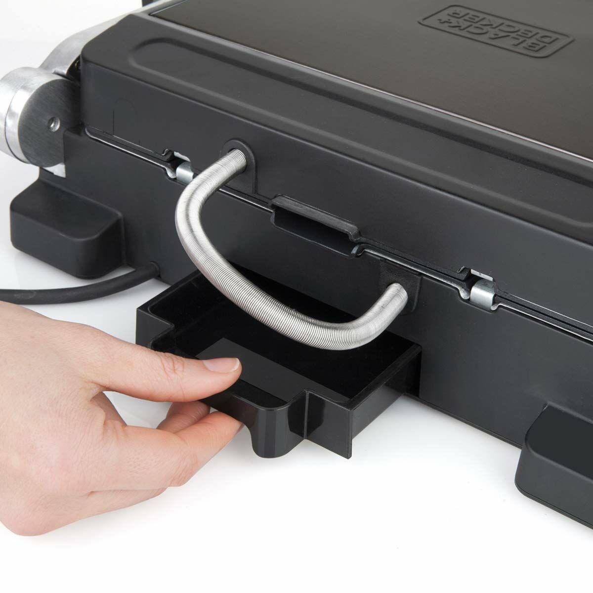 Griglia elettrica Black+Decker BXGR2000E, 2000 W, acciaio inossidabile