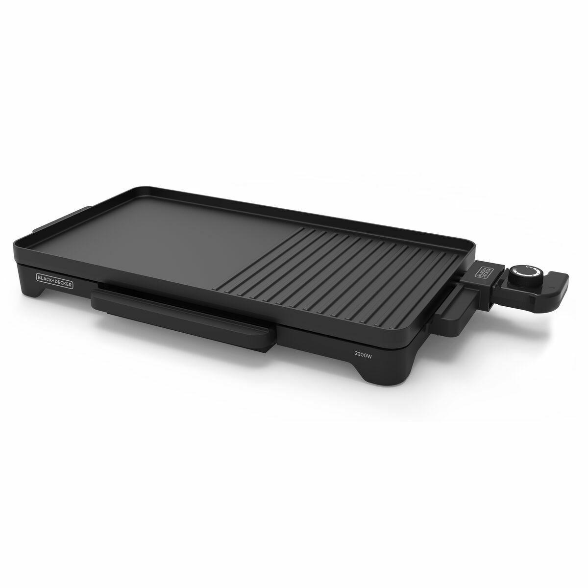 Black+Decker BXGB2200E Piastra grill, superficie antiaderente, nera