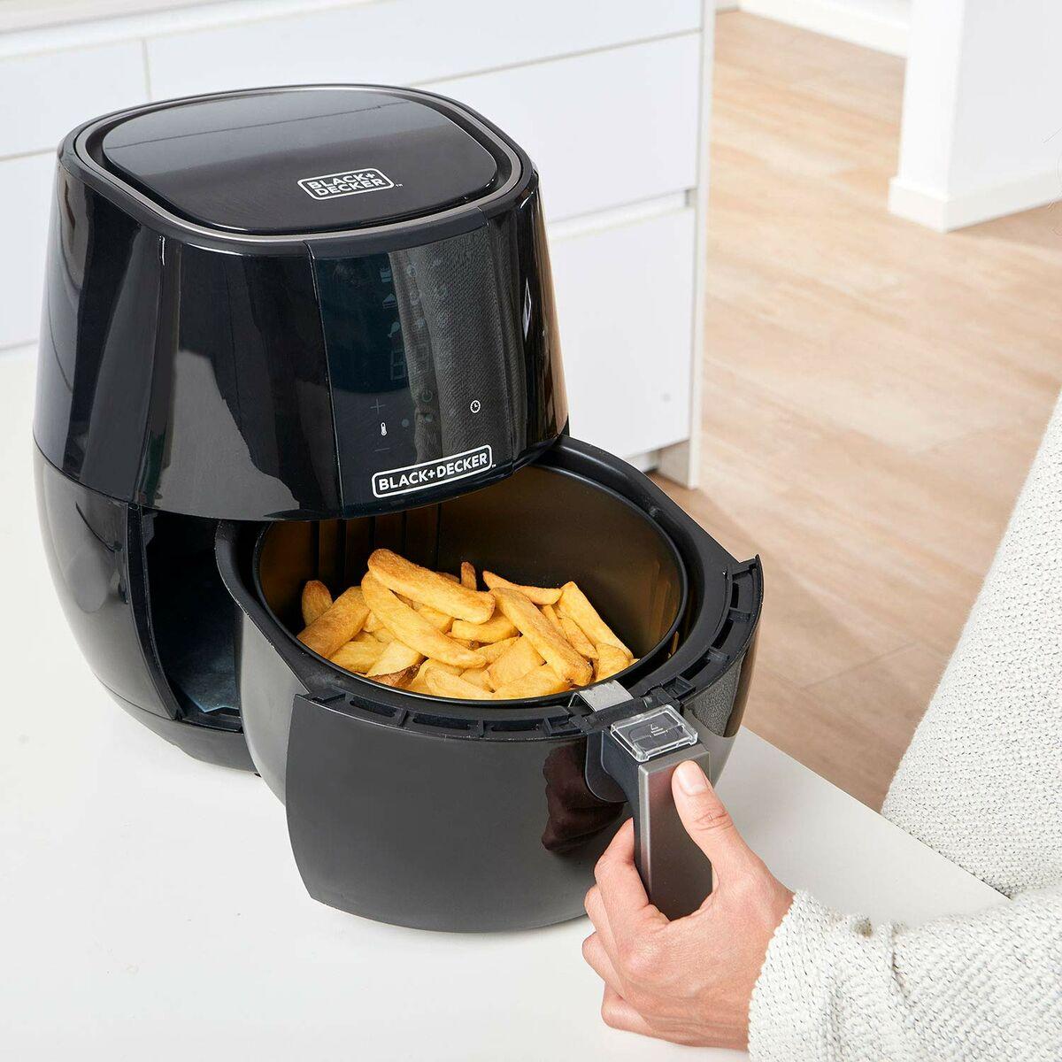 Black+Decker BXAF3500E - Friggitrice ad aria calda digitale 1500W, 3l., nero