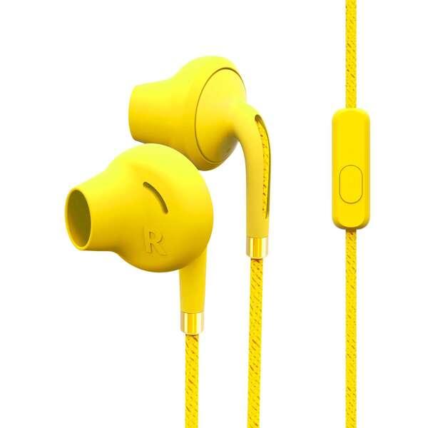 Cuffie Energy Sistem Style 2 - Bassi profondi - Microfono - Controllo conversazione - Doppia lunghezza - Colore Giallo