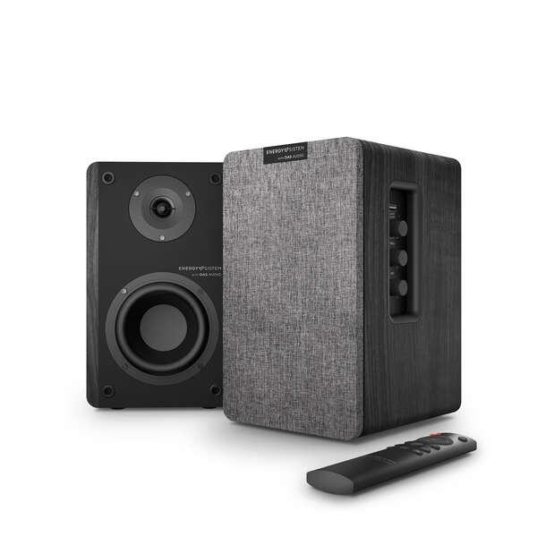 Monitor da Studio Energy Sistem 4 Diffusori Hi Fi Attivi da Scaffale - Doppio Ingresso RCA - Colore Nero