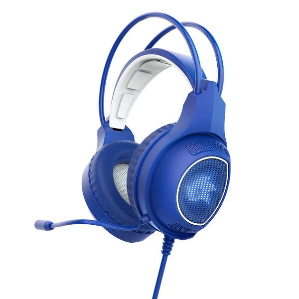 Cuffie da gioco laser Energy Sistem ESG 2 - Luce LED - Microfono con asta - Archetto autoregolabile - Colore blu